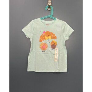NWT Cat & Jack Girls Mint Green Short Sleeve T-Shirt W/ Pastry Print Size S (6/7